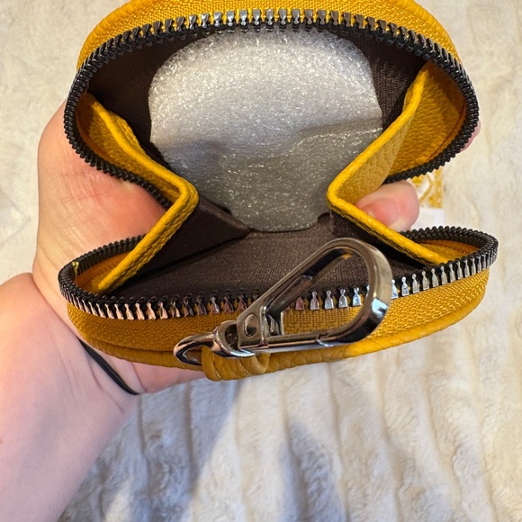 Yellow Clutch with Wristlet and Coin Pouch - Picture 4 of 5